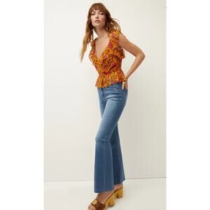 Veronica Beard Women's Randa Floral-Silk Top in size 2